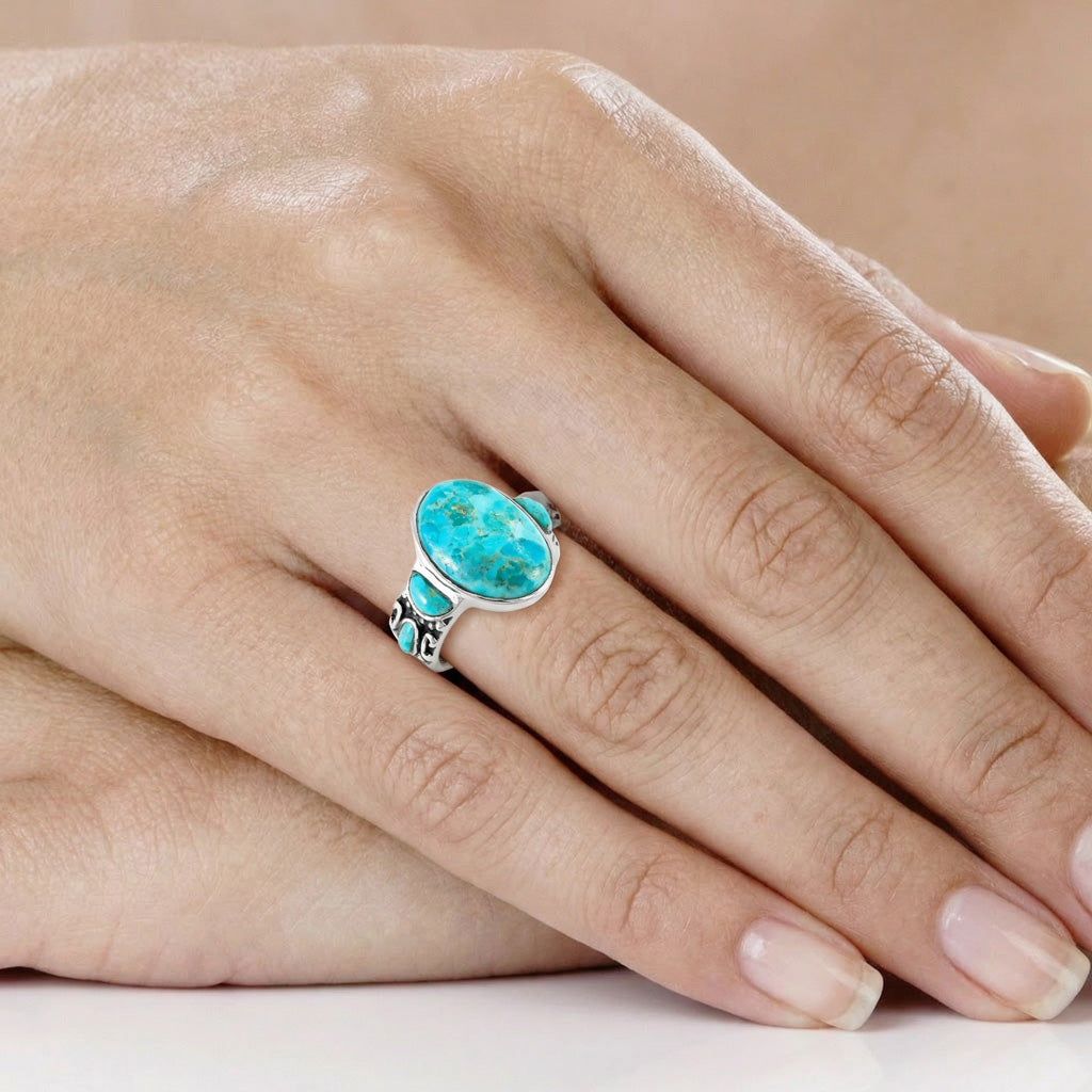 Turquoise Ring SilverBronzé R2434-SB-C75
