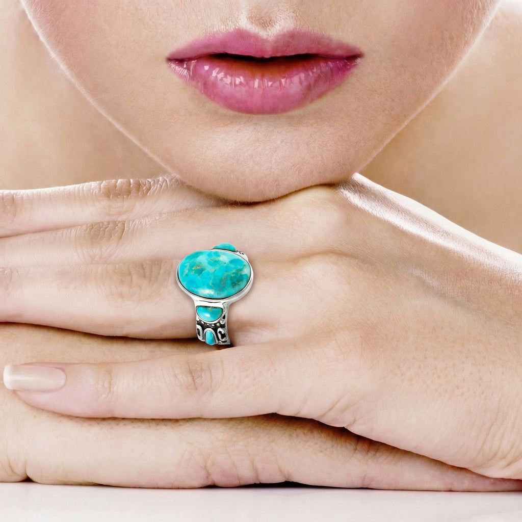 Turquoise Ring Sterling Silver R2434-C75