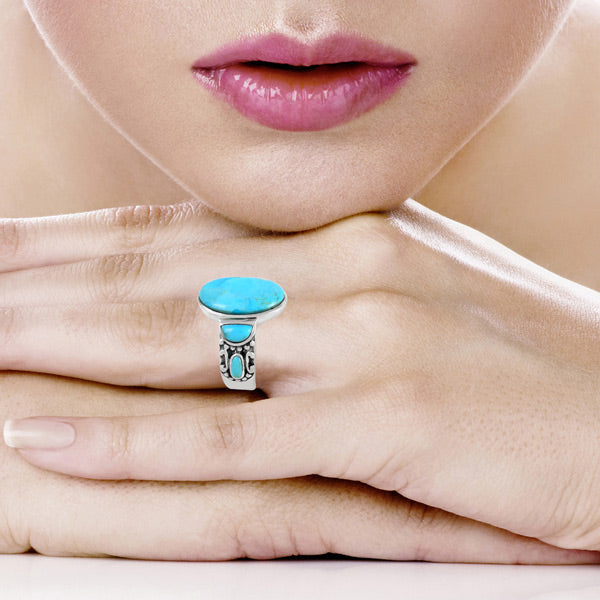 Turquoise Ring Sterling Silver R2434-C75