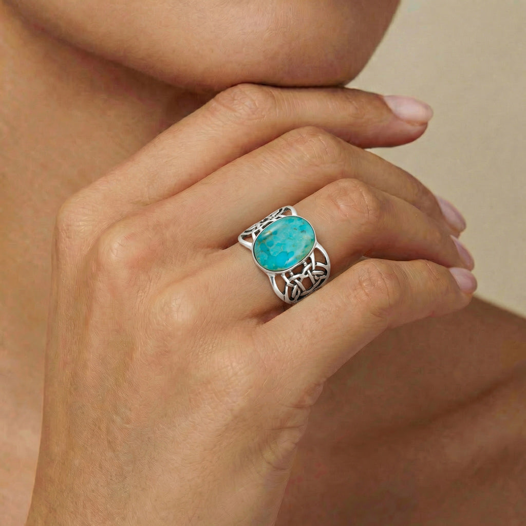 Turquoise Ring Sterling Silver R2437-C75