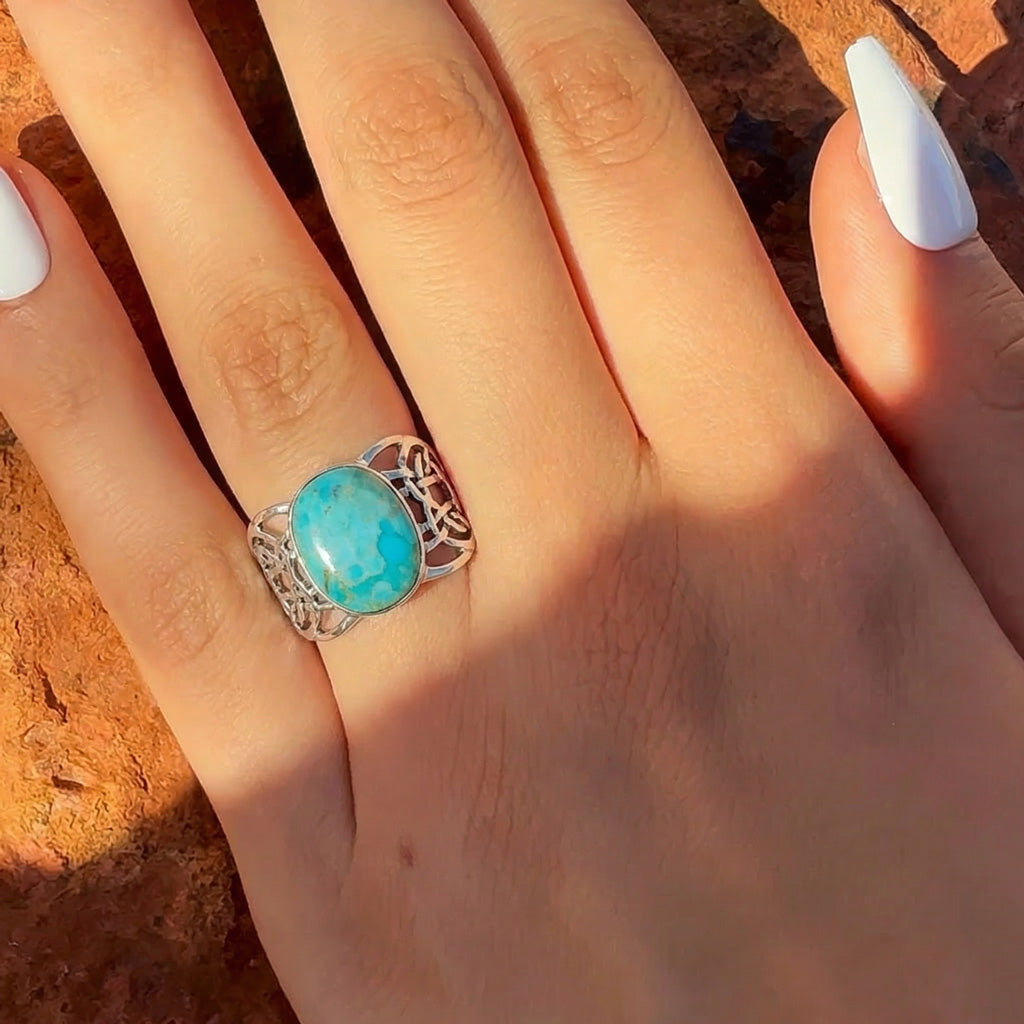 Turquoise Ring Sterling Silver R2437-C75