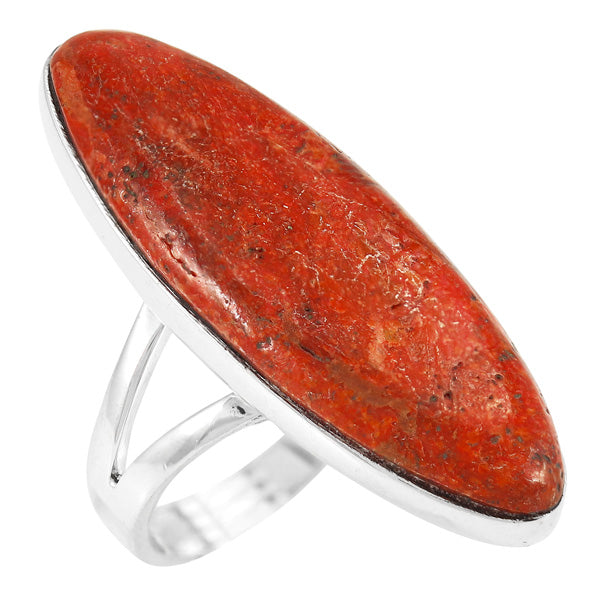 Coral Ring Sterling Silver R2440-C74