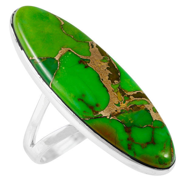 Green Turquoise Ring Sterling Silver R2440-C76