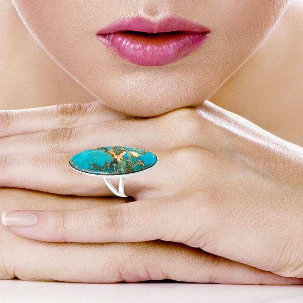 Matrix Turquoise Ring Sterling Silver R2440-C84