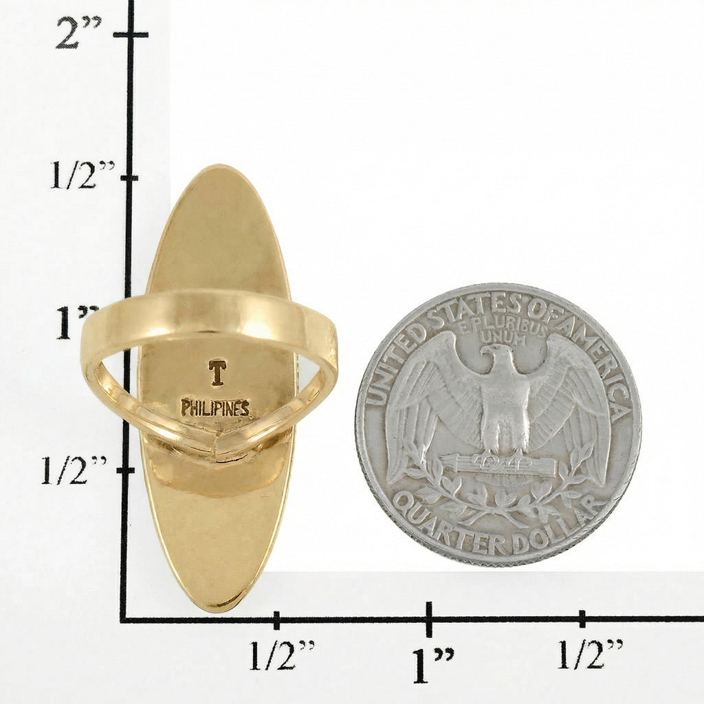 Turquoise Ring GoldBrass R2440-GB-C75 (Larger Version)