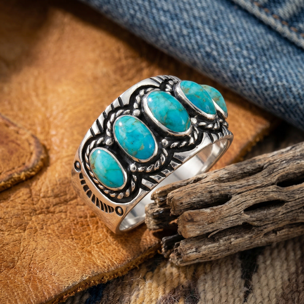 Turquoise Ring Sterling Silver R2442-C75