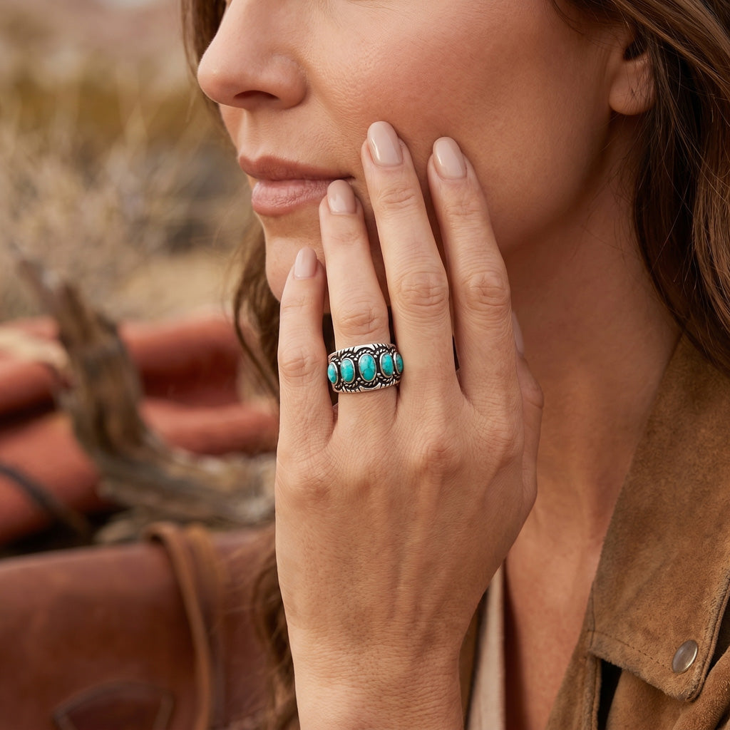 Turquoise Ring Sterling Silver R2442-C75