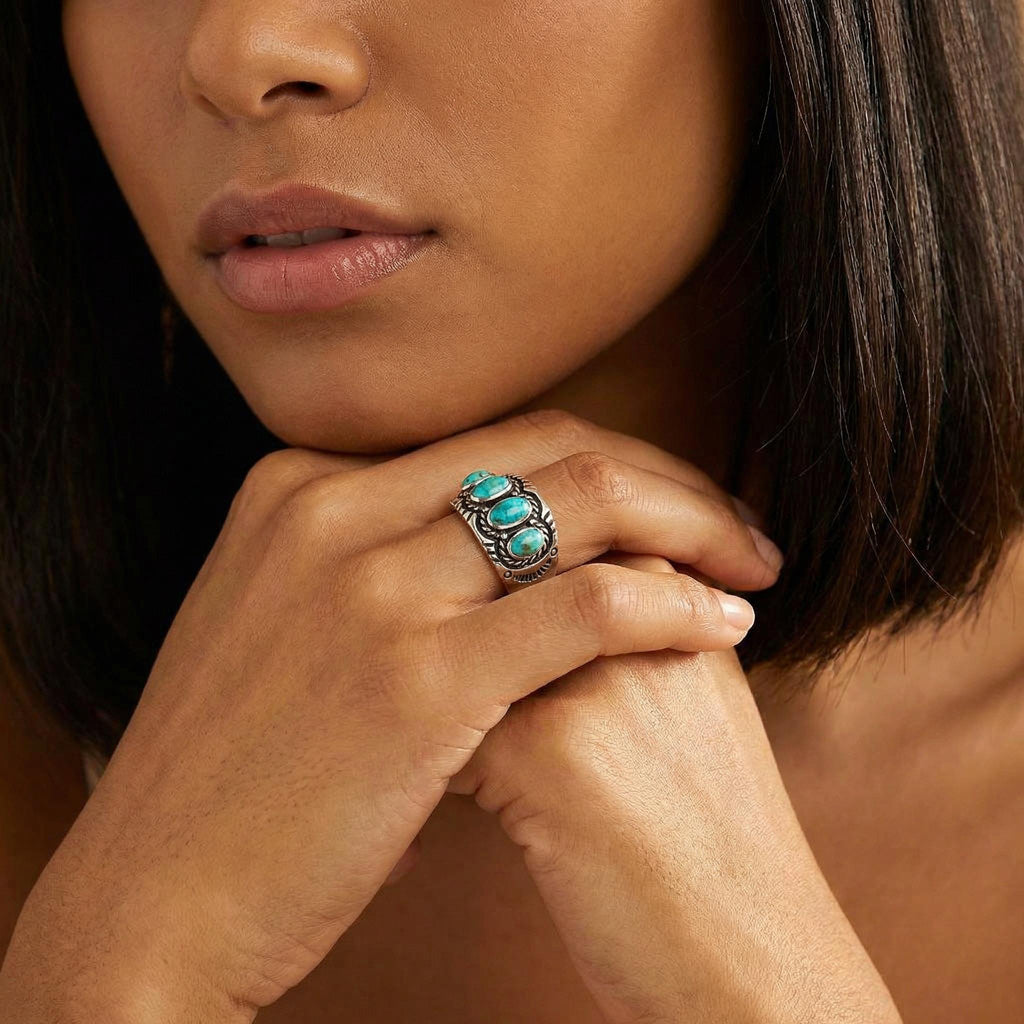 Turquoise Ring SilverBronzé R2442-SB-C75