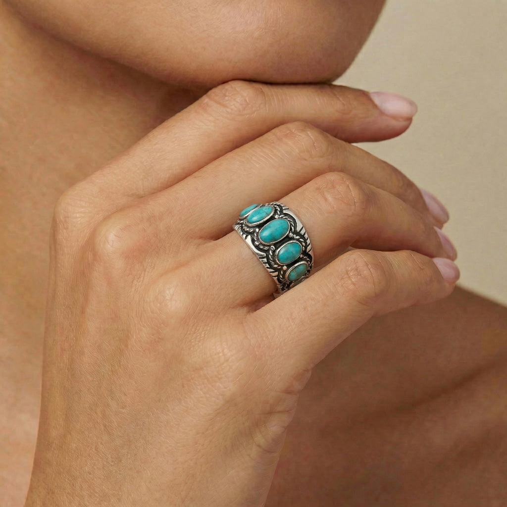 Turquoise Ring SilverBronzé R2442-SB-C75