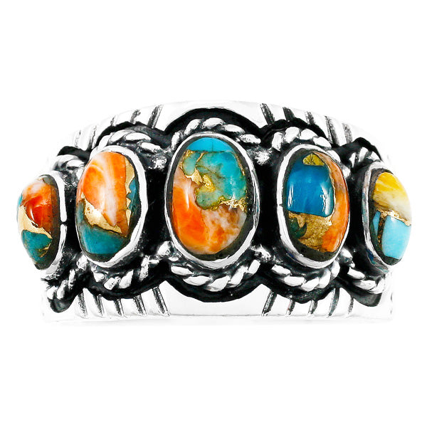 Spiny Turquoise Ring Sterling Silver R2442-C89