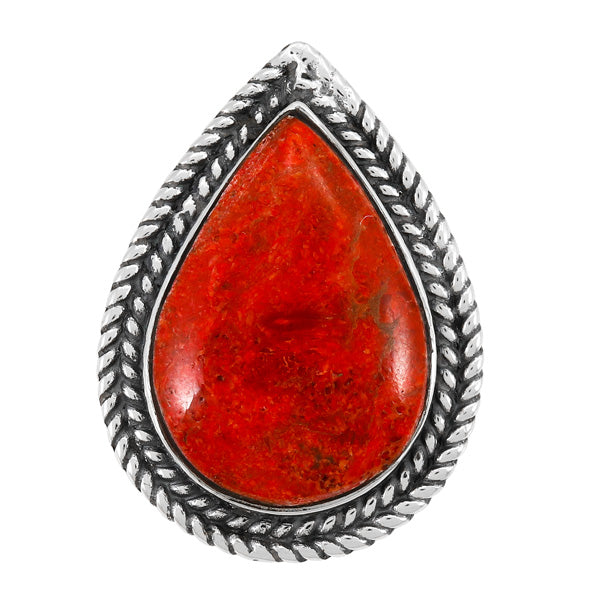 Coral Ring Sterling Silver R2443-C74