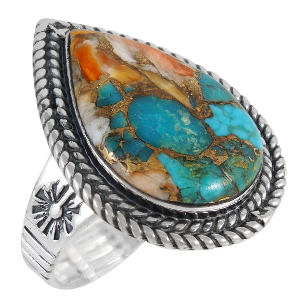 Spiny Turquoise Ring Sterling Silver R2443-C89