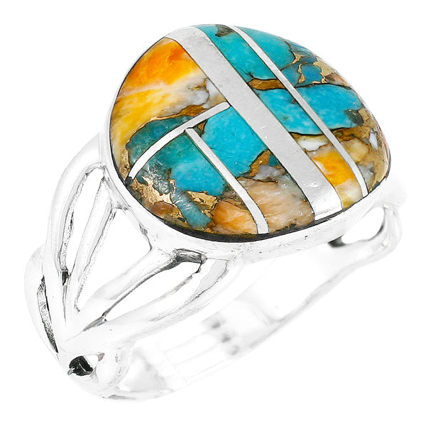 Spiny Turquoise Ring Sterling Silver R2444-C89