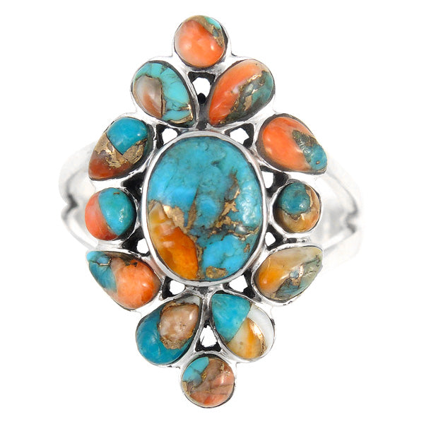 Spiny Turquoise Ring Sterling Silver R2445-C89