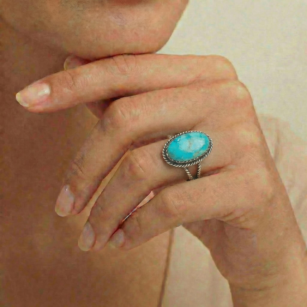 FINAL CLEARANCE - Turquoise Ring SilveryCopper™ R2449-SB-C75