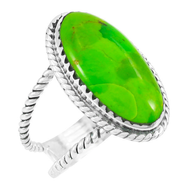 Green Turquoise Ring Sterling Silver R2449-C76
