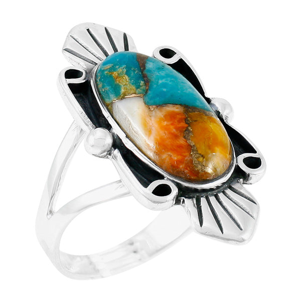 Spiny Turquoise Ring Sterling Silver R2452-C89
