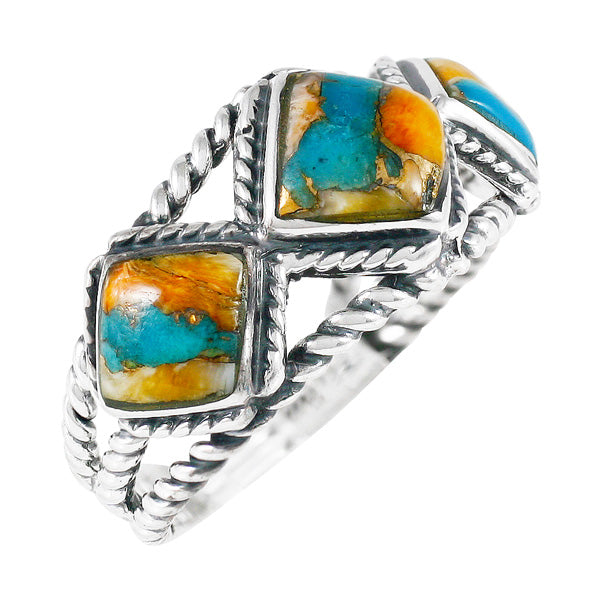 Spiny Turquoise Ring Sterling Silver R2453-C89