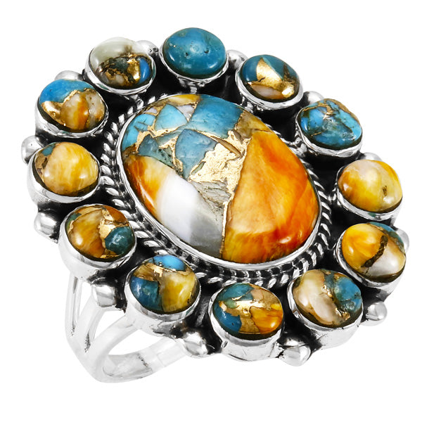 Spiny Turquoise Ring Sterling Silver R2457-C89