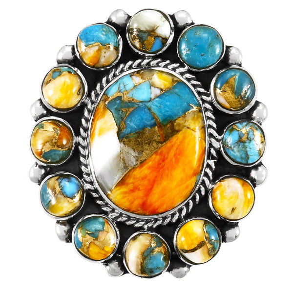 Spiny Turquoise Ring Sterling Silver R2457-C89