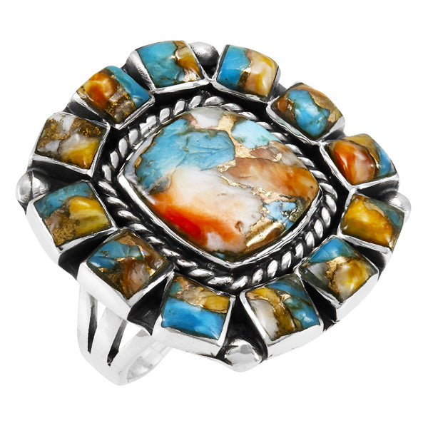 Spiny Turquoise Ring Sterling Silver R2458-C89