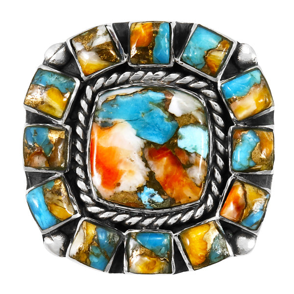 Spiny Turquoise Ring Sterling Silver R2458-C89