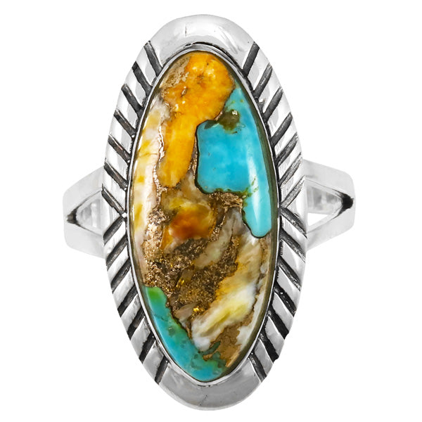 Spiny Turquoise Ring Sterling Silver R2459-SM-C89