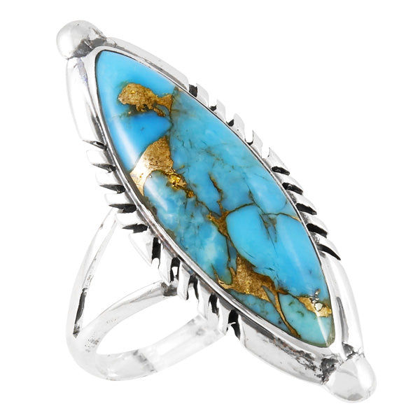 Matrix Turquoise Ring Sterling Silver R2460-C84