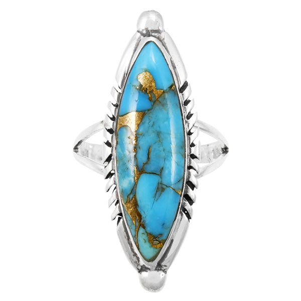 Matrix Turquoise Ring Sterling Silver R2460-C84