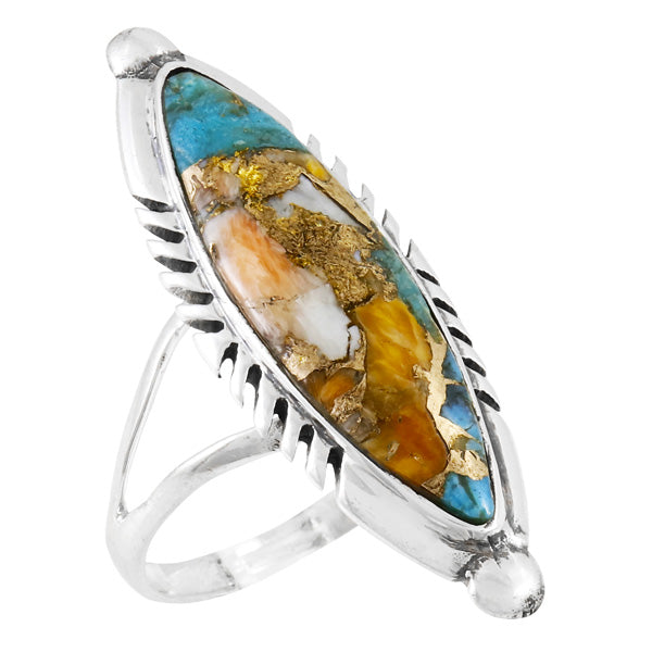 Spiny Turquoise Ring Sterling Silver R2460-C89