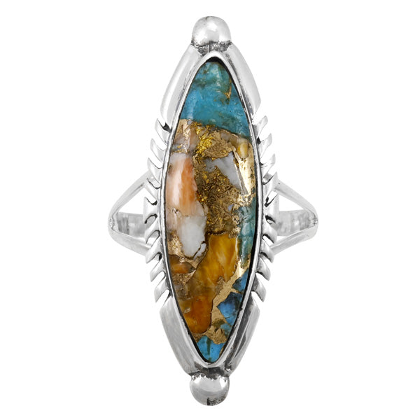 Spiny Turquoise Ring Sterling Silver R2460-C89