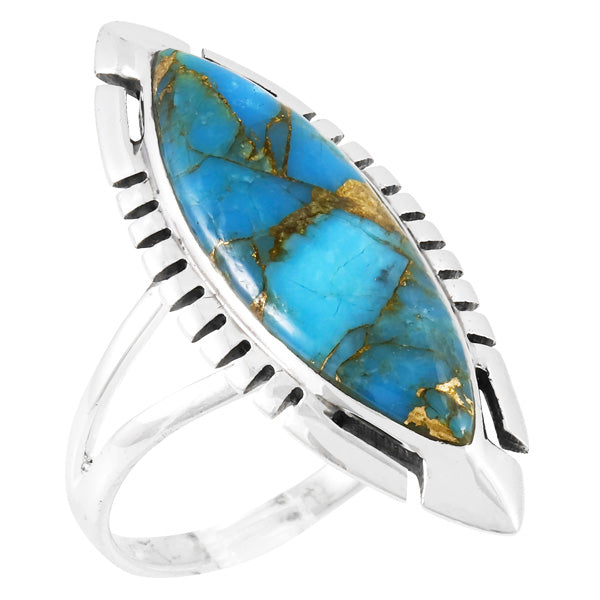 Matrix Turquoise Ring Sterling Silver R2461-C84