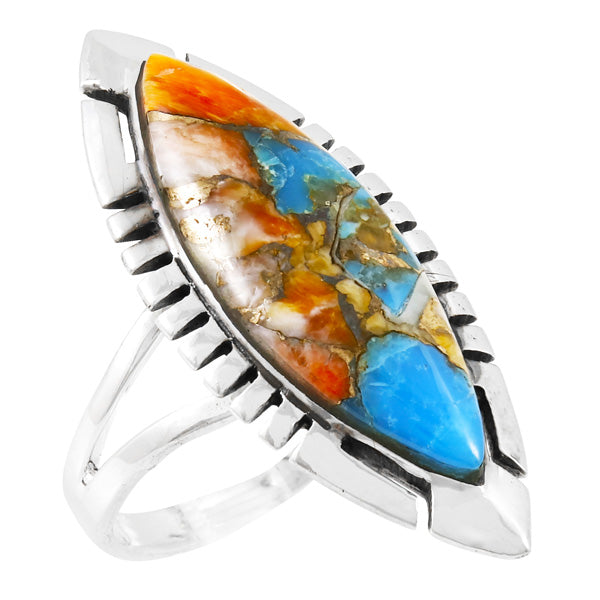 Spiny Turquoise Ring Sterling Silver R2461-C89
