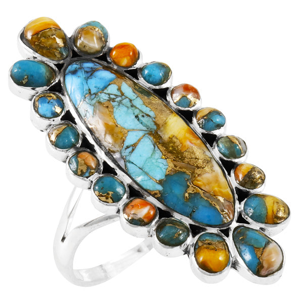 Spiny Turquoise Ring Sterling Silver R2462-C89