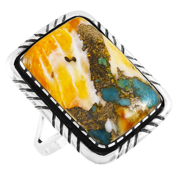 Spiny Turquoise Ring Sterling Silver R2463-C89