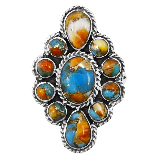 Spiny Turquoise Ring Sterling Silver R2464-C89