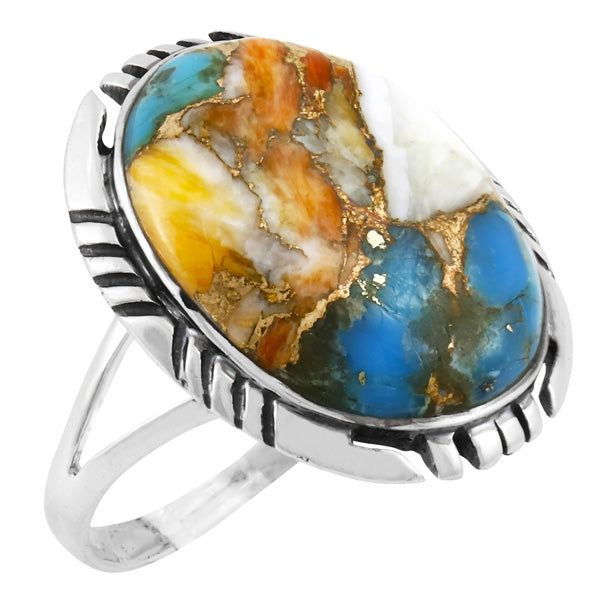 Spiny Turquoise Ring Sterling Silver R2466-C89