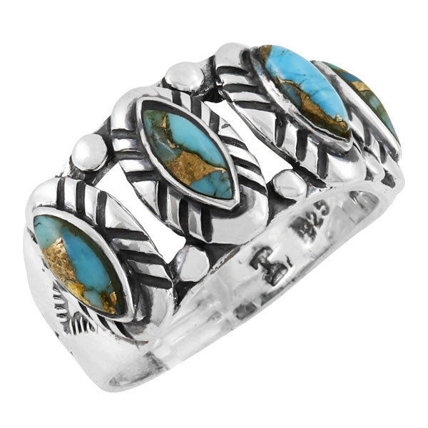 Matrix Turquoise Ring Sterling Silver R2467-C84