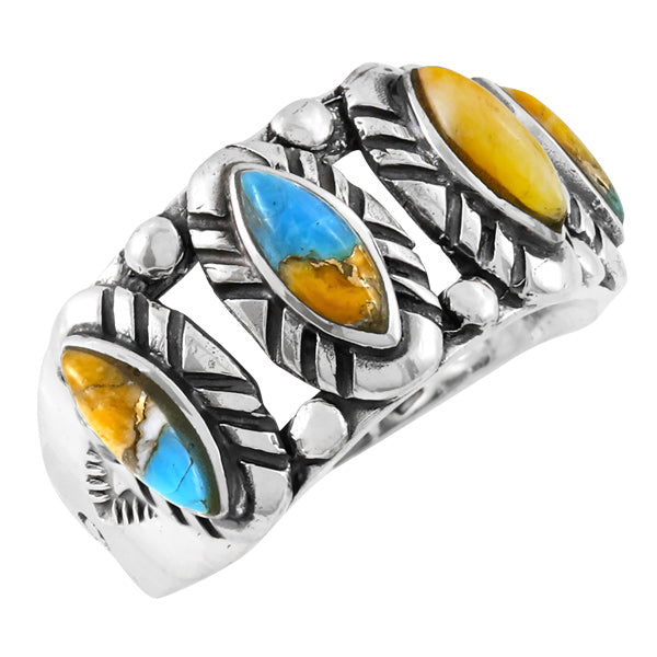 Spiny Turquoise Ring Sterling Silver R2467-C89