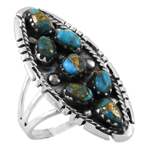 Matrix Turquoise Ring Sterling Silver R2468-C84