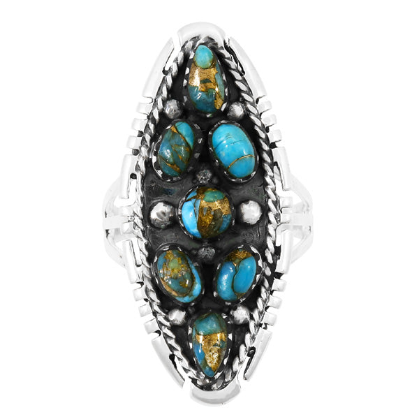 Matrix Turquoise Ring Sterling Silver R2468-C84