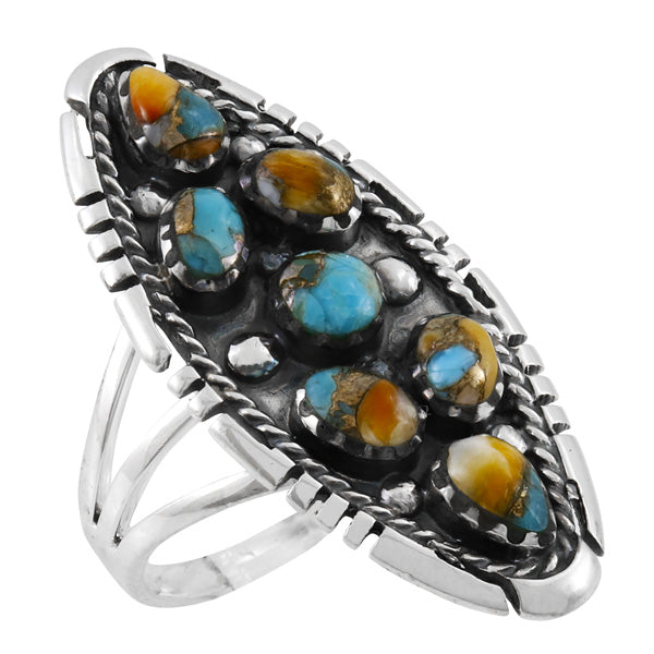 Spiny Turquoise Ring Sterling Silver R2468-C89