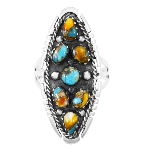 Spiny Turquoise Ring Sterling Silver R2468-C89