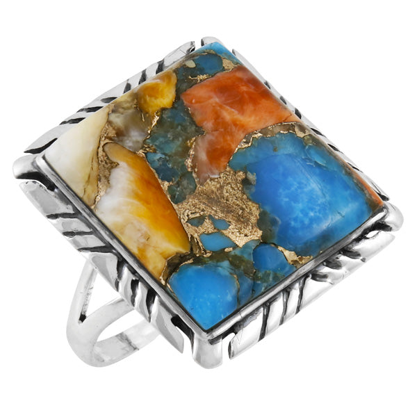 Spiny Turquoise Ring Sterling Silver R2469-C89
