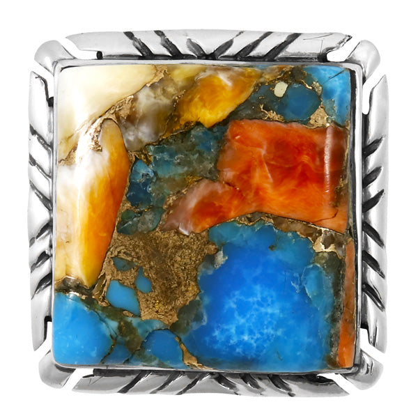 Spiny Turquoise Ring Sterling Silver R2469-C89