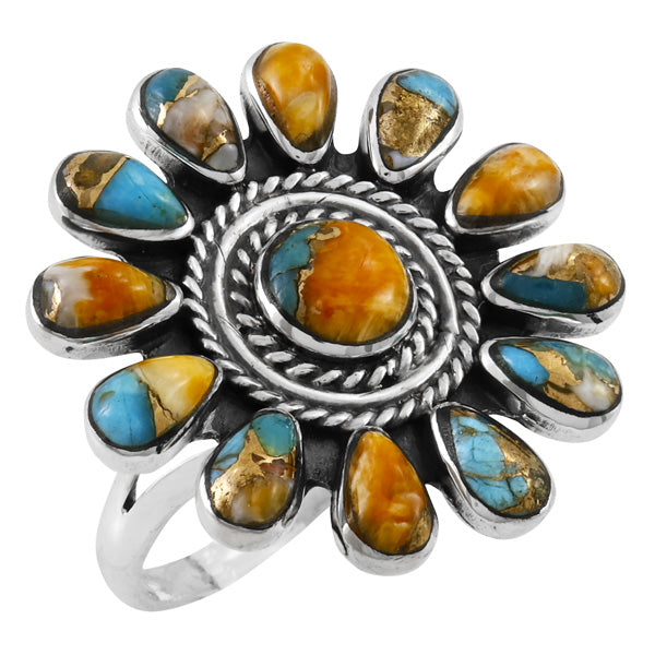 Spiny Turquoise Ring Sterling Silver R2470-C89