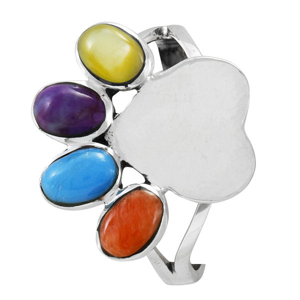 Paw Heart Ring Sterling Silver Multicolor R2473-C71