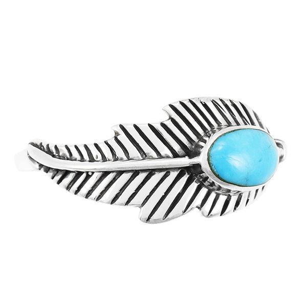 Turquoise Feather Ring Sterling Silver R2474-C75