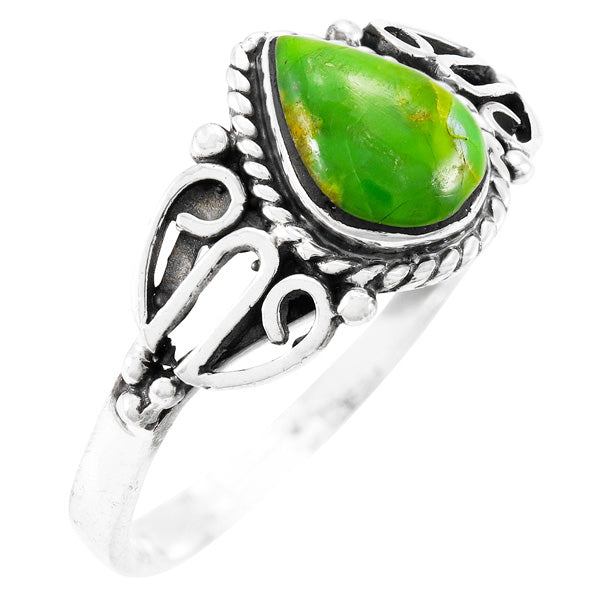 Green Turquoise Ring Sterling Silver R2475-C76