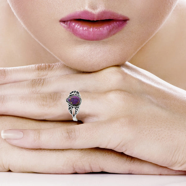 Purple Turquoise Ring Sterling Silver R2475-C77